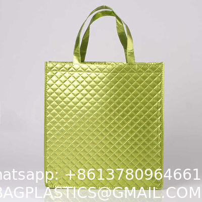 Wholesale Custom Logo Printed Stripe Eco-Friendly Non-Woven Laser Highlight Shopping Grocery Tote Bag
