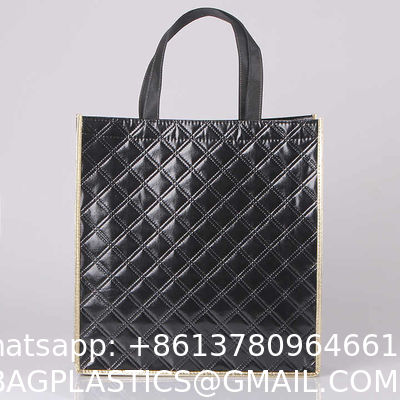 Wholesale Custom Logo Printed Stripe Eco-Friendly Non-Woven Laser Highlight Shopping Grocery Tote Bag