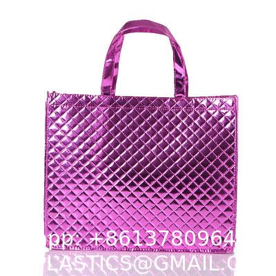 Wholesale Custom Logo Printed Stripe Eco-Friendly Non-Woven Laser Highlight Shopping Grocery Tote Bag