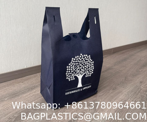 New Design T Shirt Non Woven Bags Cheap Tote Bags Custom Printed Recyclable Fabric With Logo Eco-friendly Non Woven Vest Bags W Cut T Shirt Non Woven Bags for Shopping