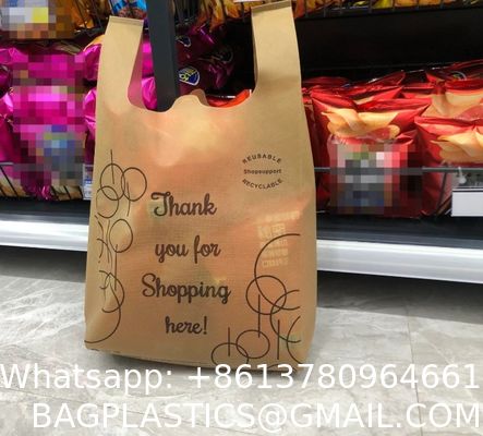 Custom Logo Retail Biodegradable Grocery Reusable Shopping Tote T-Shirt Plastic Corn Starch Vest To Go Poly Bag Supermarket