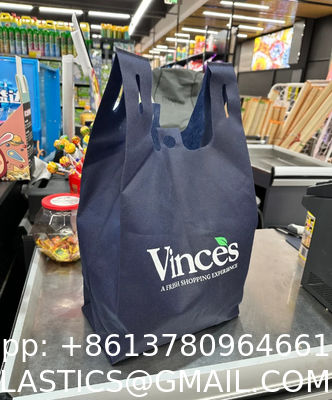 Custom Logo Retail Biodegradable Grocery Reusable Shopping Tote T-Shirt Plastic Corn Starch Vest To Go Poly Bag Supermarket