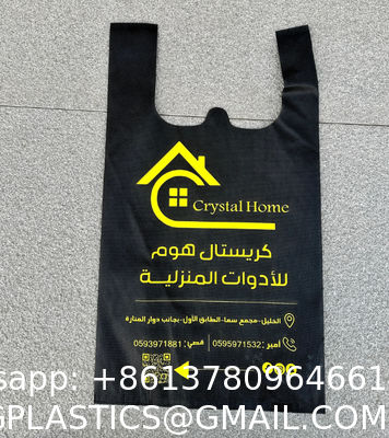 Custom Logo Retail Biodegradable Grocery Reusable Shopping Tote T-Shirt Plastic Corn Starch Vest To Go Poly Bag Supermarket