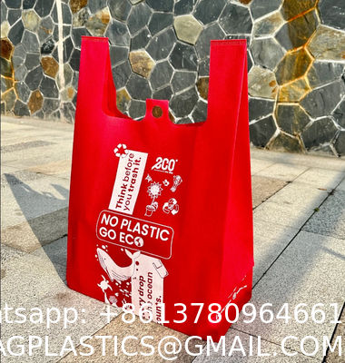 Custom Logo Retail Biodegradable Grocery Reusable Shopping Tote T-Shirt Plastic Corn Starch Vest To Go Poly Bag Supermarket