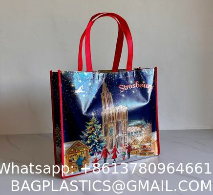 Custom Logo Printed Reusable Spunbond Non-Woven Fabric Shopping Bag Durable And Eco-Friendly Custom Non-Woven Bag Shopping Bag Non Woven Foldable Tote Shopper Bags With Handle