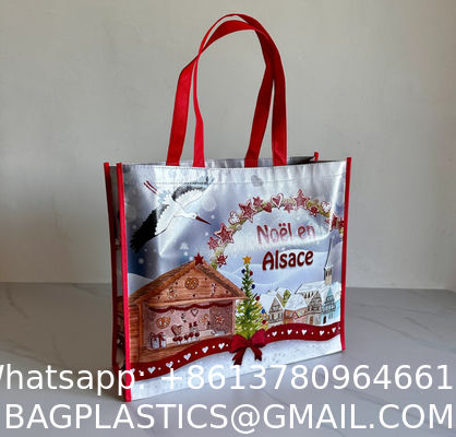 Custom Logo Printed Reusable Spunbond Non-Woven Fabric Shopping Bag Durable And Eco-Friendly Custom Non-Woven Bag Shopping Bag Non Woven Foldable Tote Shopper Bags With Handle