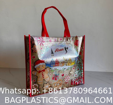 Custom Logo Printed Reusable Spunbond Non-Woven Fabric Shopping Bag Durable And Eco-Friendly Custom Non-Woven Bag Shopping Bag Non Woven Foldable Tote Shopper Bags With Handle