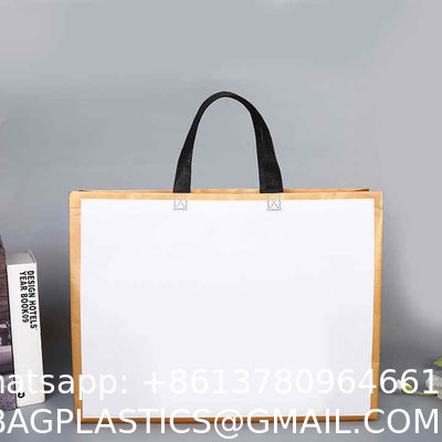 Large Capacity Fabric Shopping Bags Folding Eco-Friendly Tuff Stength Tote Bags Reusable DIY Shoulder Bag Grocery Handbag Beige White