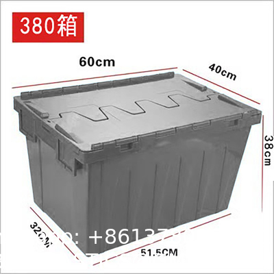 Wholesale Stackable Tote File Storage Box Attached Lid Container High Quality Plastic Crate Attached Lid Storage Container For Warehouse