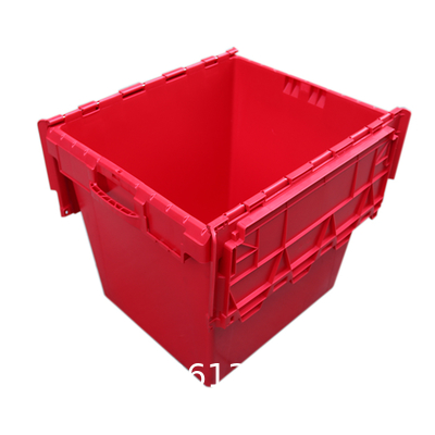 Flip Top Tote, Heavy Duty Nestable Plastic Round Trip Totes Storage Box Container In Blue Yellow Red Green Color
