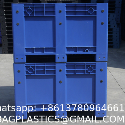 Big Plastic Crates Heavy Duty Bulk Storage Containers Large Collapsible Pallet Box Recyclable Bulk Cargo Storage Foldable Pallet Box Industrial Commercial Stackable Plastic Pallet Box