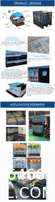 Big Plastic Crates Heavy Duty Bulk Storage Containers Large Collapsible Pallet Box Recyclable Bulk Cargo Storage Foldable Pallet Box Industrial Commercial Stackable Plastic Pallet Box