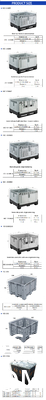 Big Plastic Crates Heavy Duty Bulk Storage Containers Large Collapsible Pallet Box Recyclable Bulk Cargo Storage Foldable Pallet Box Industrial Commercial Stackable Plastic Pallet Box