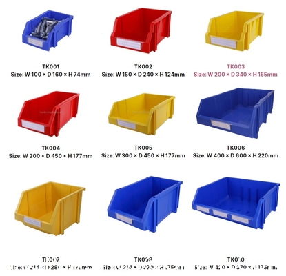 Small Parts Storage Solution Virgin Plastic PP Stack Hang Bins For Organizing Storage Boxes & Bins For Tool & Packaging Use