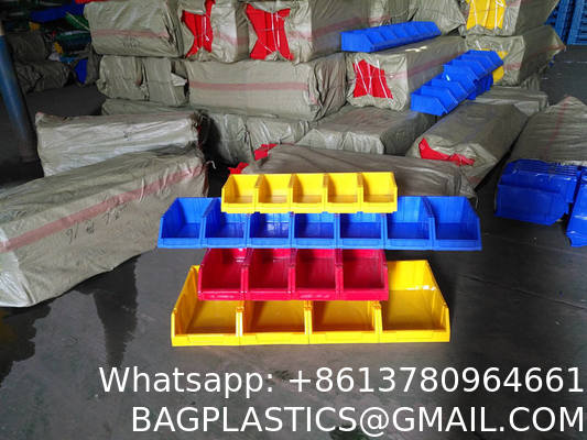 Workshop Hanging Box Plastic Container Tool Spare Parts Storage Bins Shelves Injection Stackable Rack Divisible Organizer