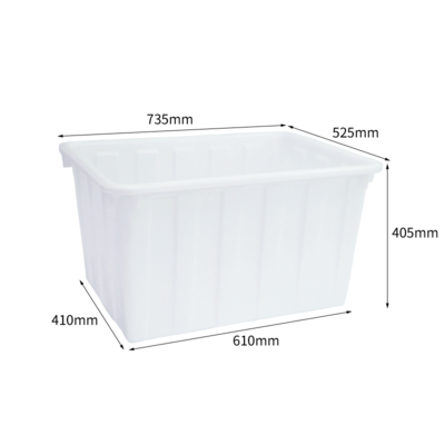 90l 120l 160l 200l 300l 400l Rectangular Nesting Poly Water Storage Tank Lightweight Injection Molded Plastic Express Storage Boxes Low Price Crates for Warehousing