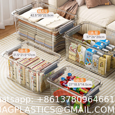 Clear Plastic Storage Bins – Pantry Organizers & Storage Containers, Cabinet Organizer - Home Organization Must Haves For Kitchen, Laundry Room, Office, Closet, Garage & Freezer