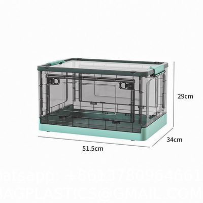 Foldable Box Stackable Container Transparent Plastic Storage Containers - Multi-Purpose Organizers for Kitchen, Office and Home Accessories
