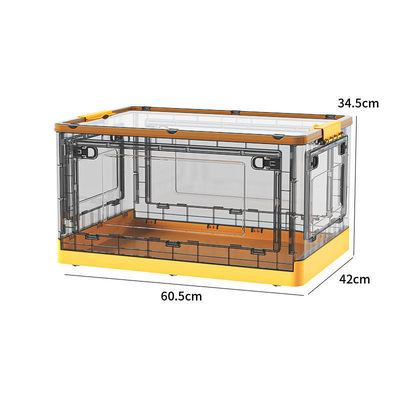 Foldable Box Stackable Container Transparent Plastic Storage Containers - Multi-Purpose Organizers for Kitchen, Office and Home Accessories