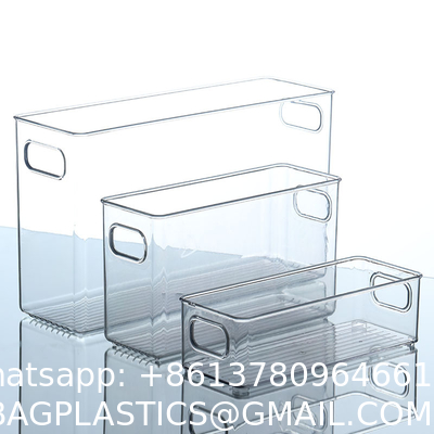 Clear Stackable Storage Bins With Lids, Large Plastic Containers With Handle For Pantry Organizer And Storage,Perfect For Bathroom,Cabinet,Kitchen,Fridge,Closet Organization