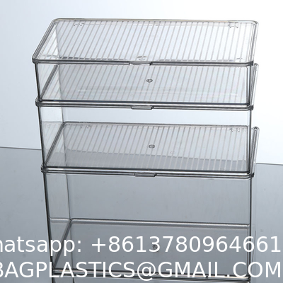 Clear Stackable Storage Bins With Lids, Large Plastic Containers With Handle For Pantry Organizer And Storage,Perfect For Bathroom,Cabinet,Kitchen,Fridge,Closet Organization