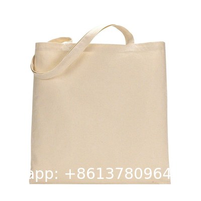 Sustainable Eco Friendly Custom Logo Shopping Handbag Eco-Friendly Reusable Groceries Tote 100% Natural Organic Cotton Canvas Bag