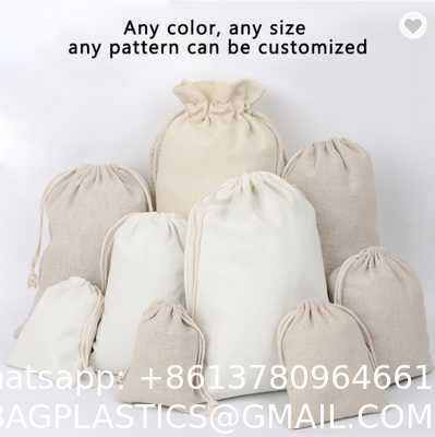 Personalized Colorful Small Muslin Cotton Fabric Bag Drawstring Pouch Wholesale Sublimation Cotton Tote Bags With Custom Printed Logo Shopper Bag Reusable Zipper Canvas Shopping Bags