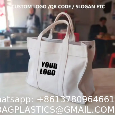 Women Customized Reusable Bags Canvas Tote Bag 10oz With Leather Handles Hot Sale Wholesale Eco-Friendly Canvas Tote Bag Custom Printing Logo Canvas Cotton Shopping Bag