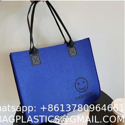 Versatile Felt Bag, Shoulder Handbag, Felt Tote Bag, Leather Strap, Shopping Bag, Large Quantity Discount Large Reusable Bags Heavy Duty Grocery Tote Bag