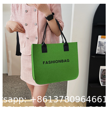 Versatile Felt Bag, Shoulder Handbag, Felt Tote Bag, Leather Strap, Shopping Bag, Large Quantity Discount Large Reusable Bags Heavy Duty Grocery Tote Bag
