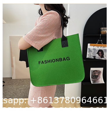 Versatile Felt Bag, Shoulder Handbag, Felt Tote Bag, Leather Strap, Shopping Bag, Large Quantity Discount Large Reusable Bags Heavy Duty Grocery Tote Bag