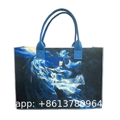 Nezha Ao Bing Demon Child Felt Handbag Student Handbag Large Capacity Tote Bag Gift Bag Custom Wholesale Tote Bag with Handles Duty Tote Shopping Felt Bags