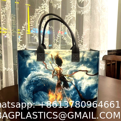 Nezha Ao Bing Demon Child Felt Handbag Student Handbag Large Capacity Tote Bag Gift Bag Custom Wholesale Tote Bag with Handles Duty Tote Shopping Felt Bags