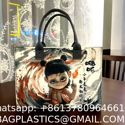 Nezha Ao Bing Demon Child Felt Handbag Student Handbag Large Capacity Tote Bag Gift Bag Custom Wholesale Tote Bag with Handles Duty Tote Shopping Felt Bags