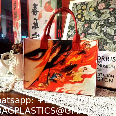 Nezha Ao Bing Demon Child Felt Handbag Student Handbag Large Capacity Tote Bag Gift Bag Custom Wholesale Tote Bag with Handles Duty Tote Shopping Felt Bags