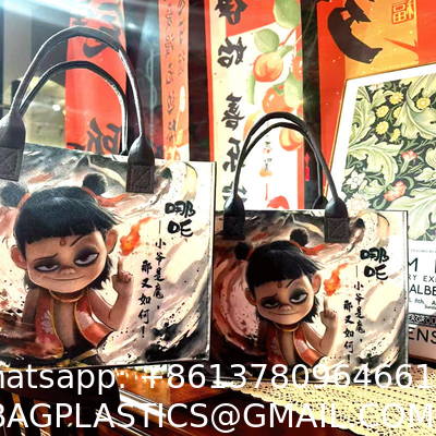 Nezha Ao Bing Demon Child Felt Handbag Student Handbag Large Capacity Tote Bag Gift Bag Custom Wholesale Tote Bag with Handles Duty Tote Shopping Felt Bags