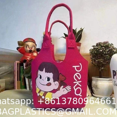 sustainable Eco Friendly Custom Logo Women'S Large Capacity Grocery Felt Bag Reusable Colorful Felt Shopping Tote Bags For Shopping