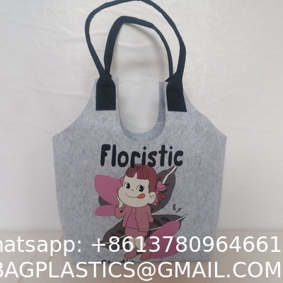 sustainable Eco Friendly Custom Logo Women'S Large Capacity Grocery Felt Bag Reusable Colorful Felt Shopping Tote Bags For Shopping