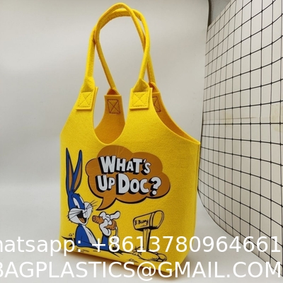 sustainable Eco Friendly Custom Logo Women'S Large Capacity Grocery Felt Bag Reusable Colorful Felt Shopping Tote Bags For Shopping