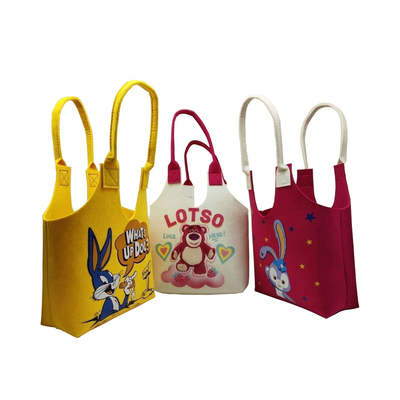 sustainable Eco Friendly Custom Logo Women'S Large Capacity Grocery Felt Bag Reusable Colorful Felt Shopping Tote Bags For Shopping