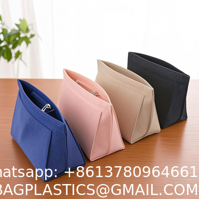 Purse Organizer Insert For Handbags & Base Shaper Set, Felt Organizer Insert Large Tote, Bag Organizer With Zipper Sizes, Fit Speedy Neverfull MM City And More