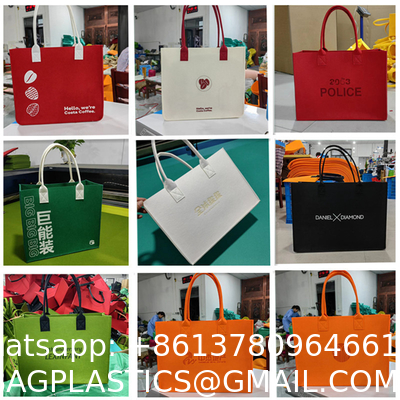 Leisure Commuting Tote Felt Bag Is A Must-Have For Going Out And Can Be Customized In Color And Size Reusable Felt Shopping Bag Gift Eco Promotion Custom Cotton Canvas Tote Bag with logo