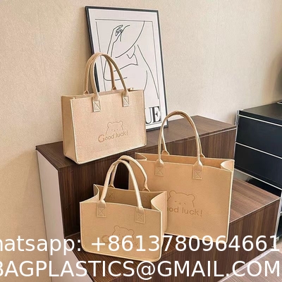 Factory Price Carry Tote Shopping Bag Felt Grocery Tote Bag Large Portable Handbag Reusable Gift Bag For Party Favors Gym Beach DIY Handcraft