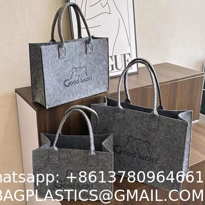 Factory Price Carry Tote Shopping Bag Felt Grocery Tote Bag Large Portable Handbag Reusable Gift Bag For Party Favors Gym Beach DIY Handcraft
