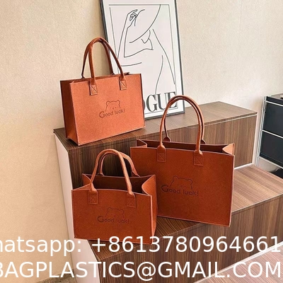 Factory Price Carry Tote Shopping Bag Felt Grocery Tote Bag Large Portable Handbag Reusable Gift Bag For Party Favors Gym Beach DIY Handcraft