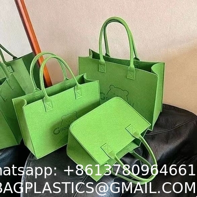 Factory Price Carry Tote Shopping Bag Felt Grocery Tote Bag Large Portable Handbag Reusable Gift Bag For Party Favors Gym Beach DIY Handcraft