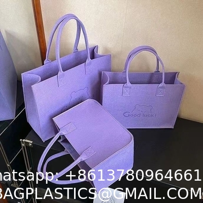 Factory Price Carry Tote Shopping Bag Felt Grocery Tote Bag Large Portable Handbag Reusable Gift Bag For Party Favors Gym Beach DIY Handcraft
