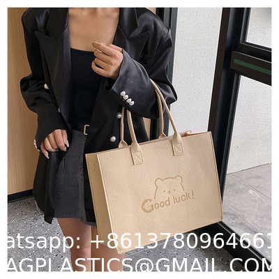 Commuting Simple Style Felt Shopping Handbag with Custom logo and Color Custom Felt Shoulder Bag Simple Large Capacity Felt Tote Bag Wholesale Felt Cloth Bag Custom With Logo