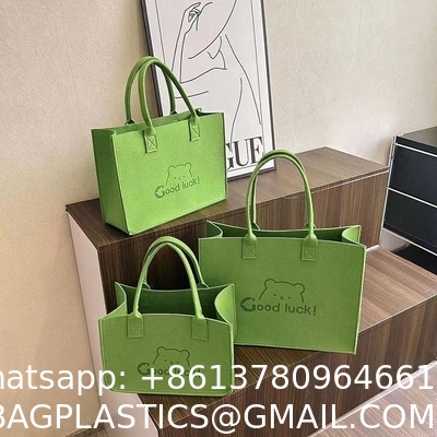 Commuting Simple Style Felt Shopping Handbag with Custom logo and Color Custom Felt Shoulder Bag Simple Large Capacity Felt Tote Bag Wholesale Felt Cloth Bag Custom With Logo
