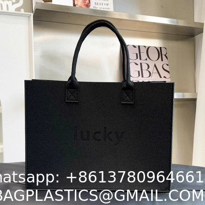 Custom Felt Tote Bag Large Capacity Portable Eco-Friendly Shopping Full Bag Gift Shopping Bag Custom Logo Large Capacity Storage Tote Bag Women Single Outdoor Shoulder Handbag Ladies Felt Shopping